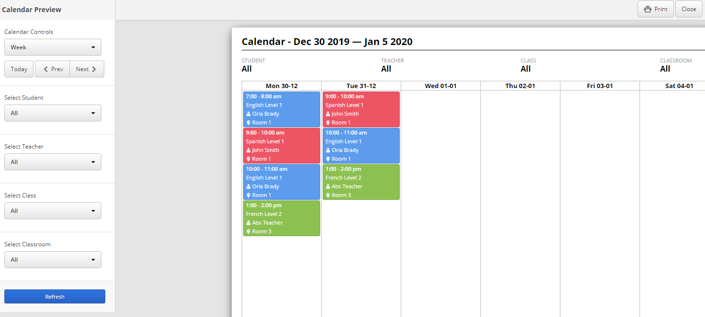 Print Calendar